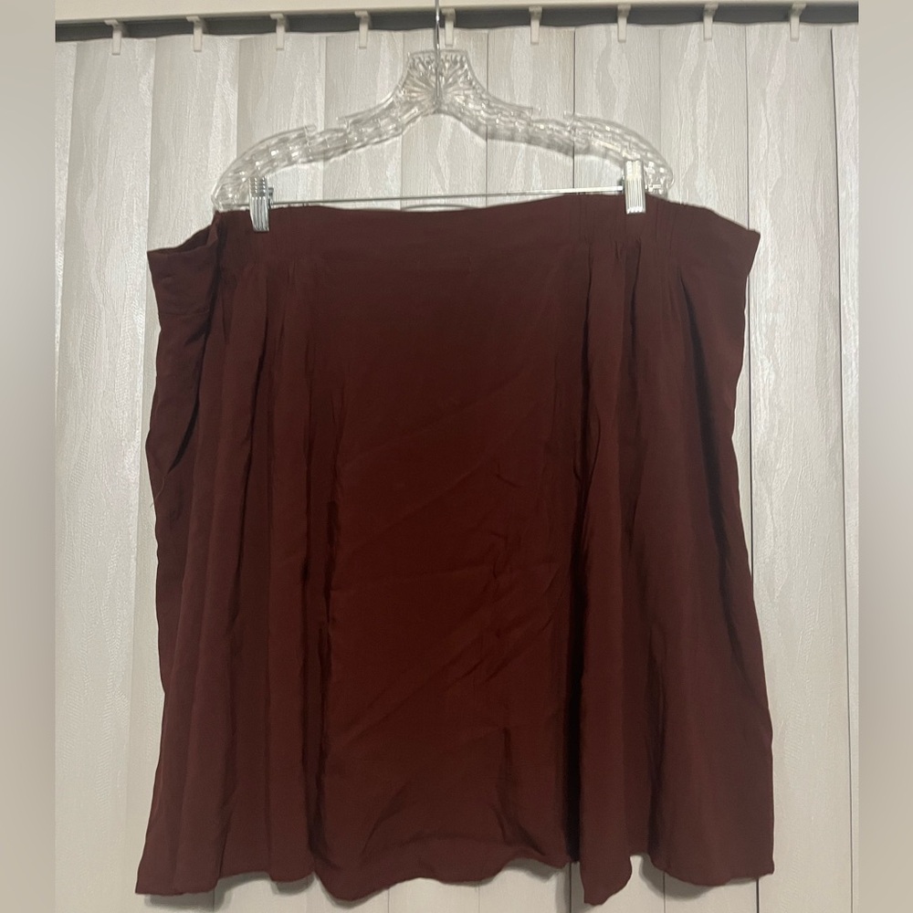 Chocolate Brown Challis Button Mini Skirt